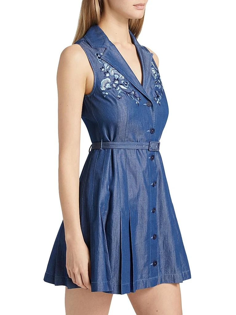 Saloni Livi Embroidery Denim Mini Shirtdress 4