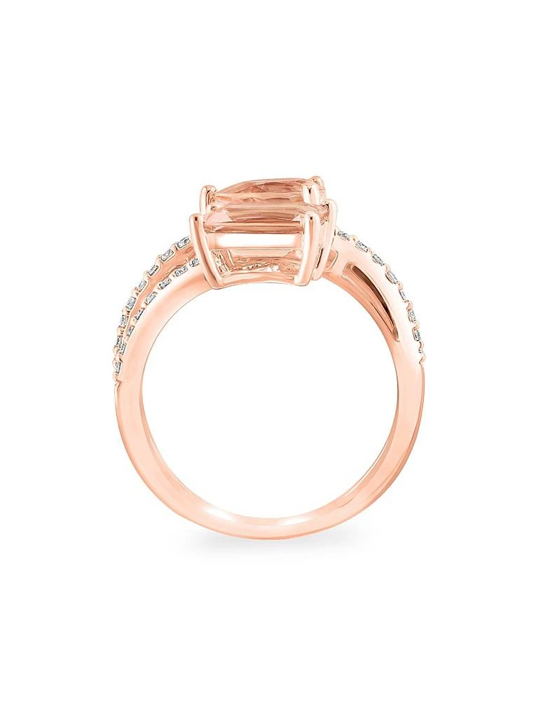 Saks Fifth Avenue Collection 14K Rose Gold, Morganite 
0.27 TCW Diamond Wrap Ring 3