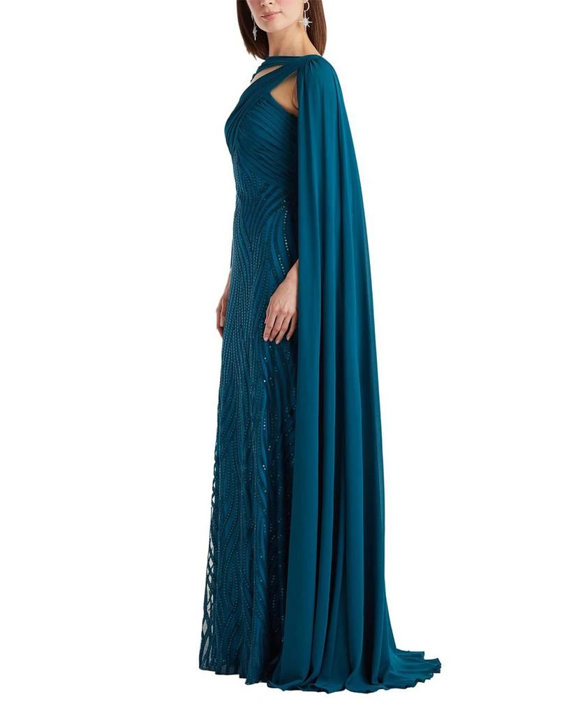 Tadashi Shoji Tullett Sequin Embroidered Cape Gown 4