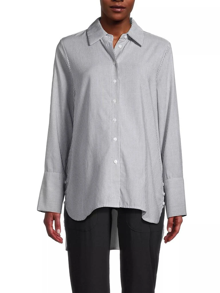 Nom Maternity The Everyday Striped Cotton-Blend Shirt 3