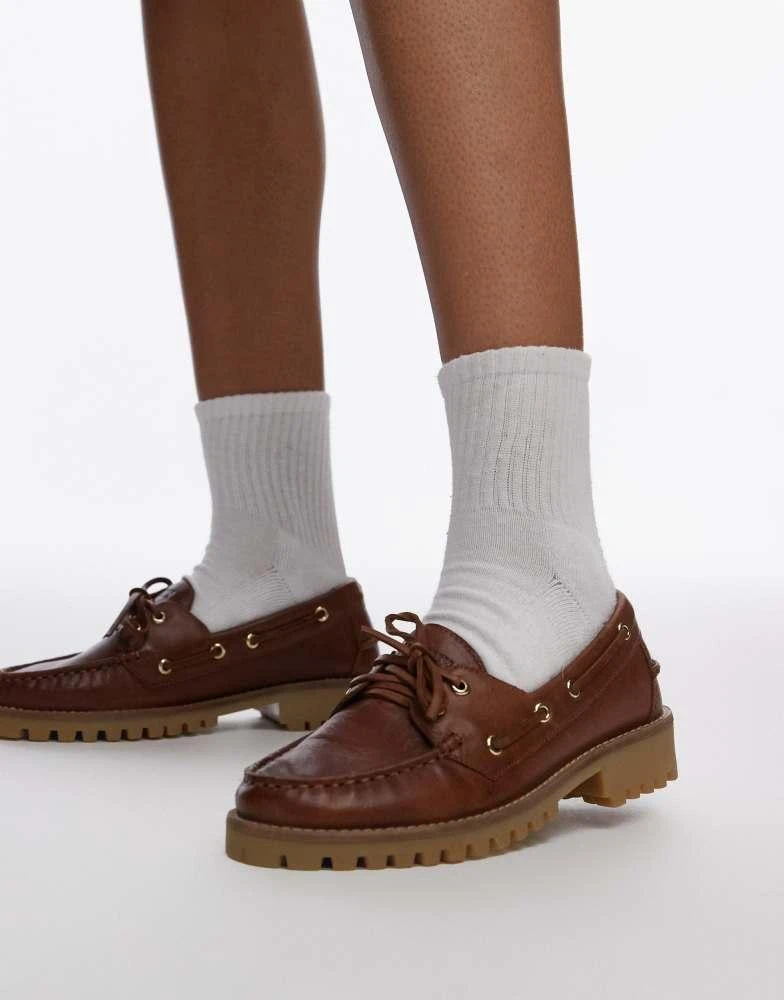 Bronx Bronx Sie-nna boat shoes in coffee bean vintage leather 1