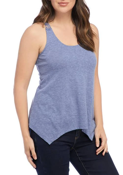 American Rag Rag Womens Crochet Back Shark Bite Tank 1
