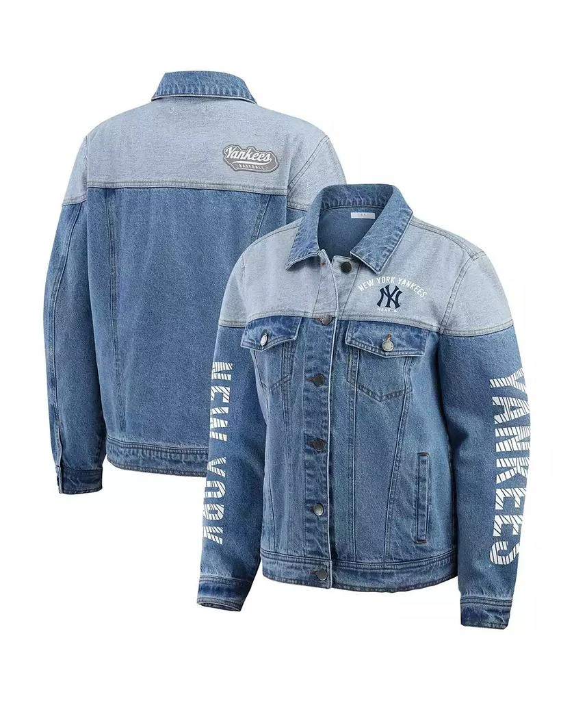 WEAR by Erin Andrews Women's New York Yankees Full-Button Denim Jacket 1
