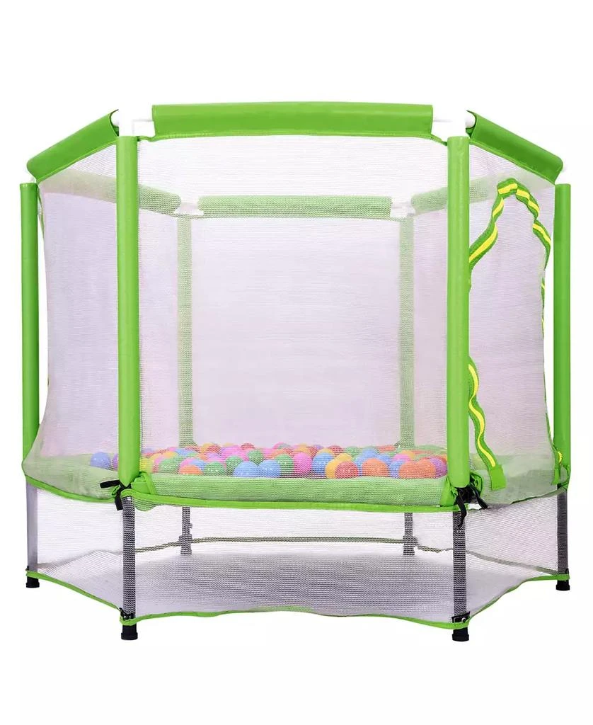 Streamdale Furniture Streamdale 55" Kids Trampoline with Safety Net 
Balls Indoor/Outdoor Fun 11