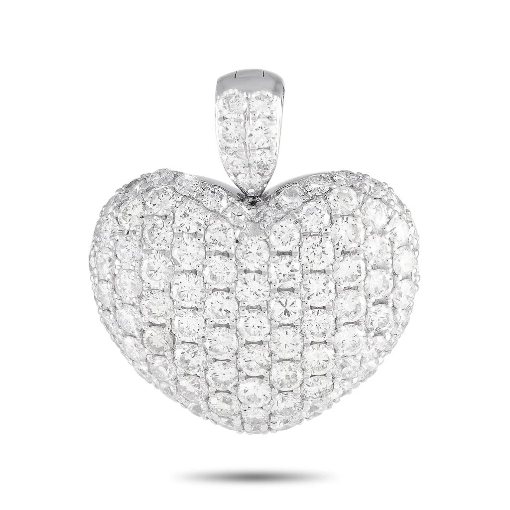 Non Branded 18K White Gold 2.80ct Diamond Heart Pendant APD-4446 1