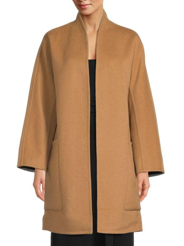 Vince Collarless Reversible Open Front Coat 1