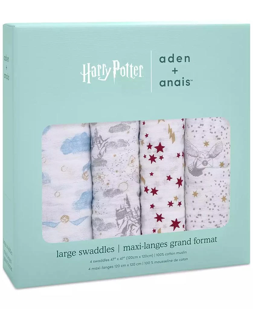 aden + anais Baby Boys or Baby Girls Harry Potter Swaddles, Pack of 4 3