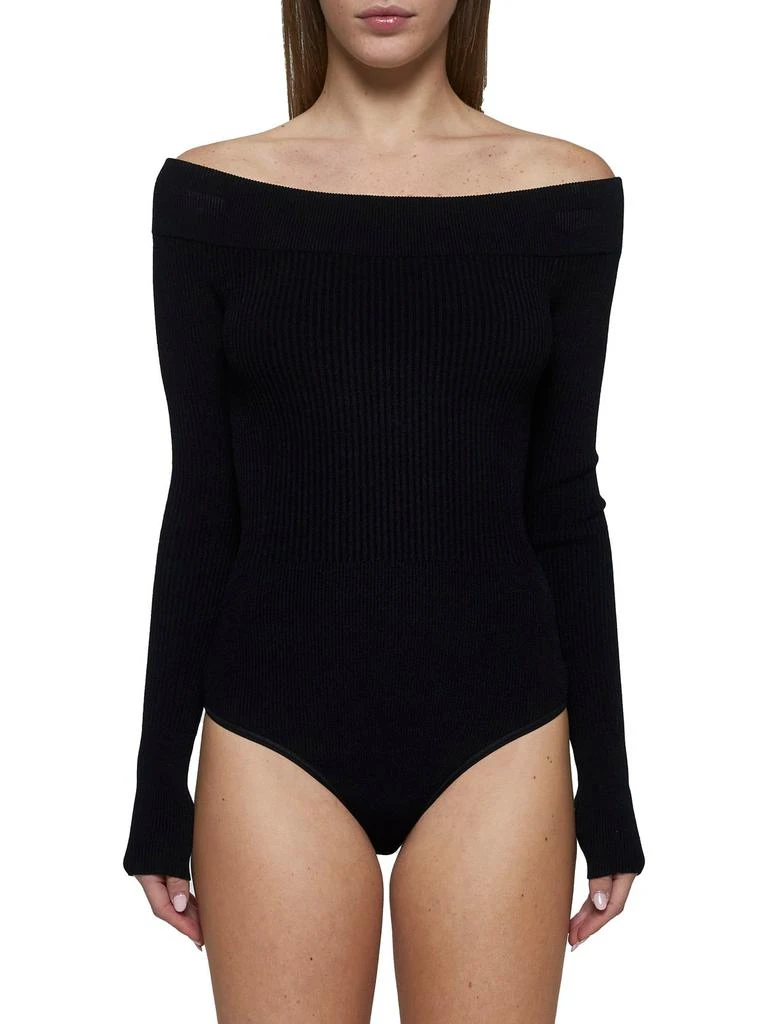 Alaïa Alaïa Off-Shoulder Ribbed Bodysuit 2