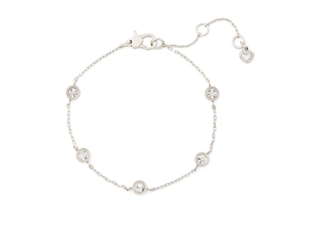 健康アクセサリー 1029-105 Givenchy Silver-Tone Cubic Zirconia Heart Flex Bracelet