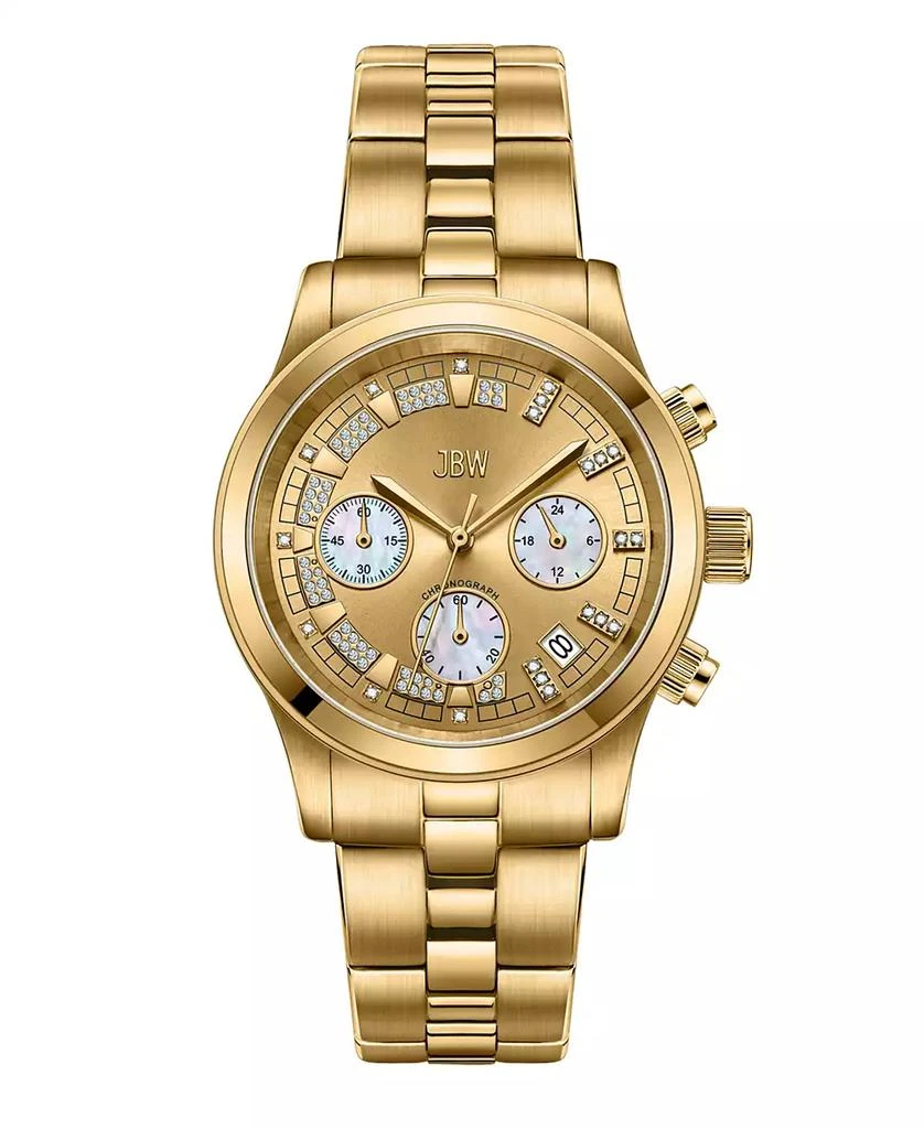 Jbw Women's Alessandra Diamond (1/5 ct.t.w.) 18k Gold Plated Stainless Steel Watch 1
