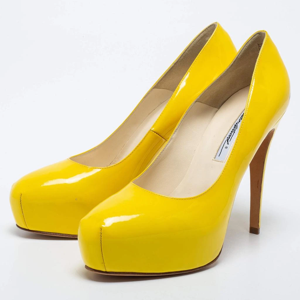 Brian Atwood Brian Atwood Yellow Patent Leather Platform Pumps Size 39 2