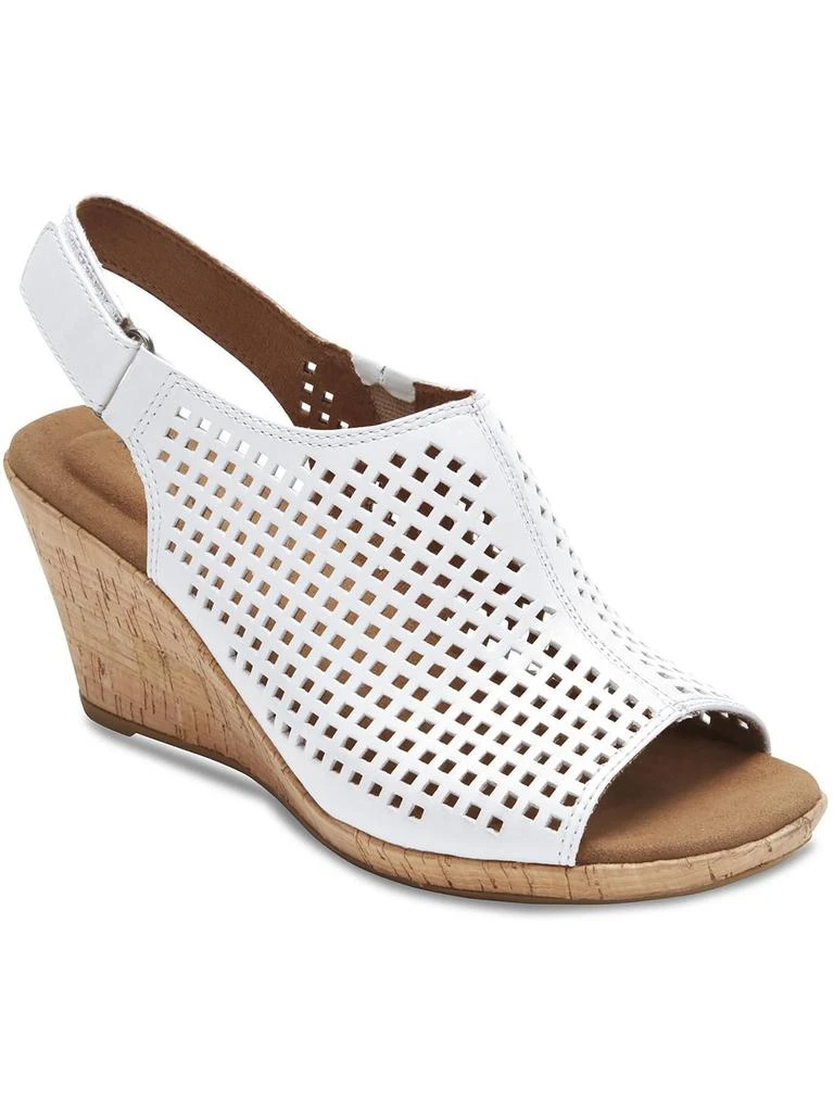 Rockport Briah Womens Leather Perforated Wedge Sandals 1