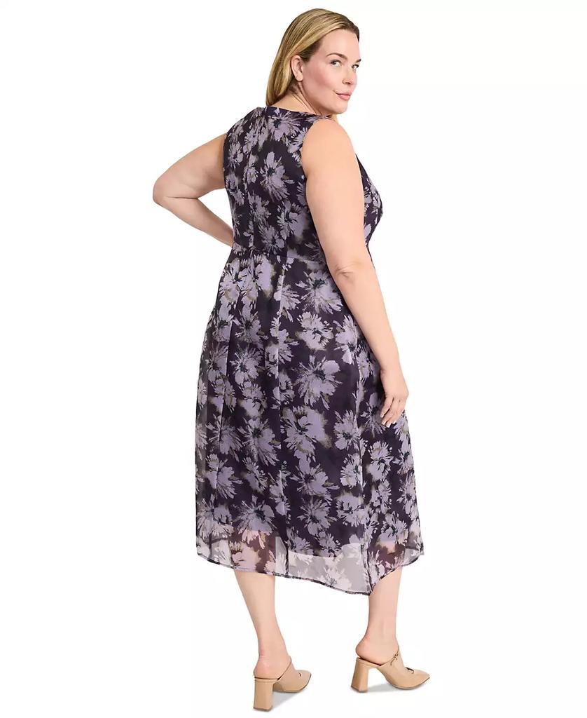 Maggy London Plus Size Sleeveless Jacquard Midi Dress