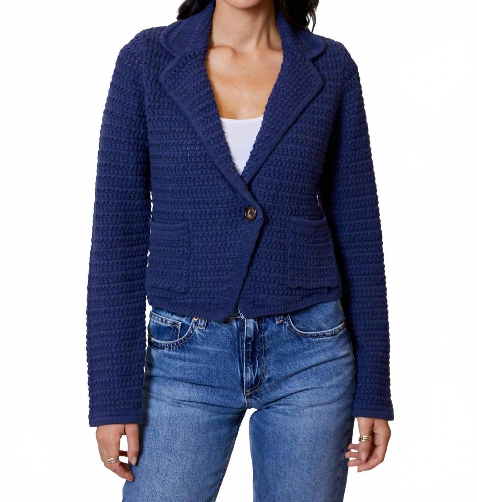 Design History Loose Knit Blazer In Pearl