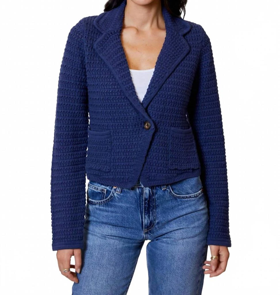 Design History Loose Knit Blazer In Pearl 1