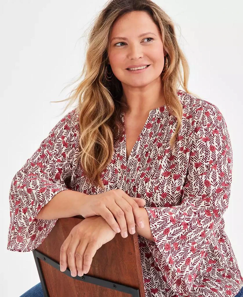 Style & Co Plus Size 3/4-Sleeve Pintuck Top, Created for Macy's 2