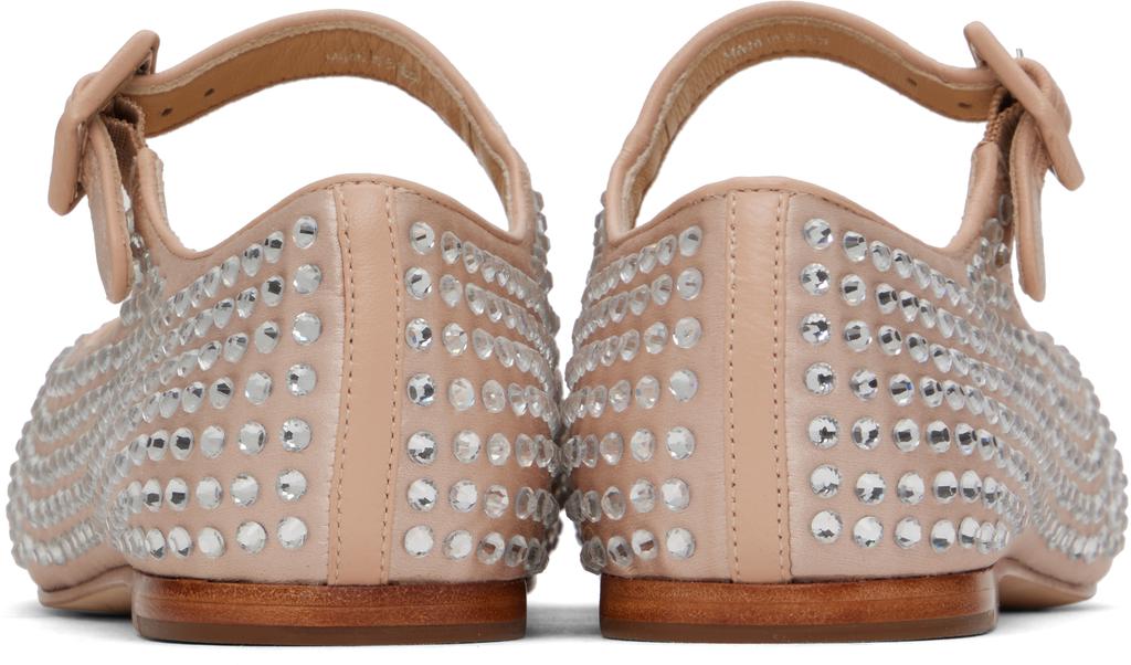 Sandy Liang Pink Mary Jane Pointe Ballerina Flats