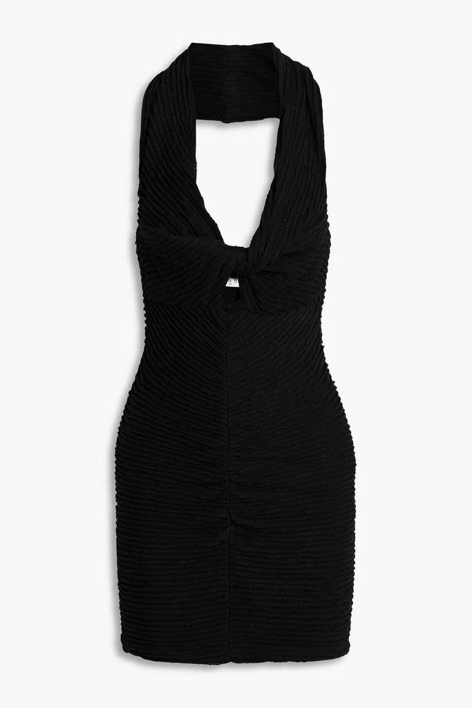 IRO Oxanne twist-front ribbed-knit mini halterneck dress 1