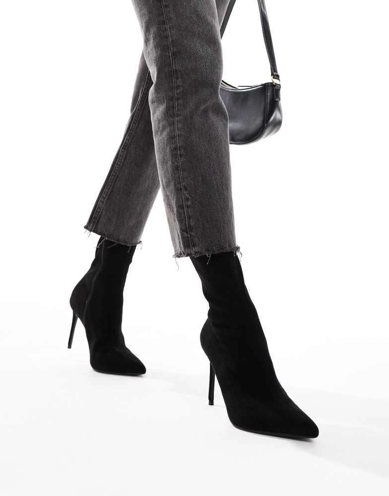 ASOS ASOS DESIGN Evie high-heeled sock boots in black 1