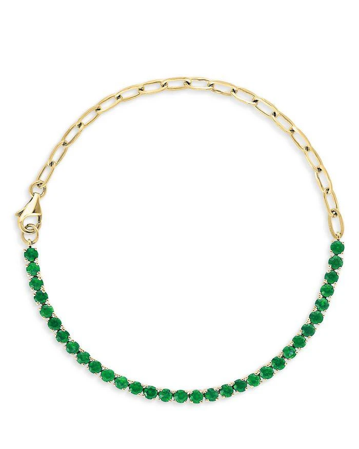 Bloomingdale
s Emerald Chain Link Bracelet in 14K Yellow Gold