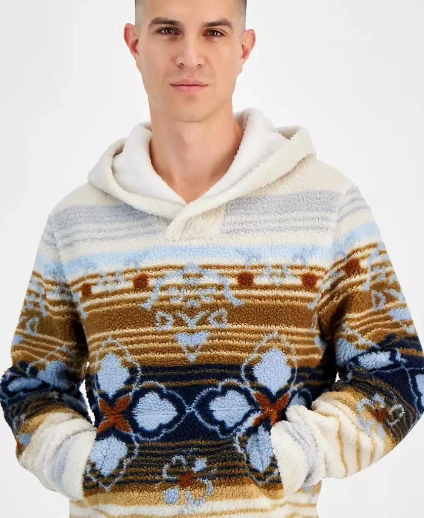 Sun + Stone Men's Tate Geo Stripe-Print Fleece Hoodie, Created for Macy's 3