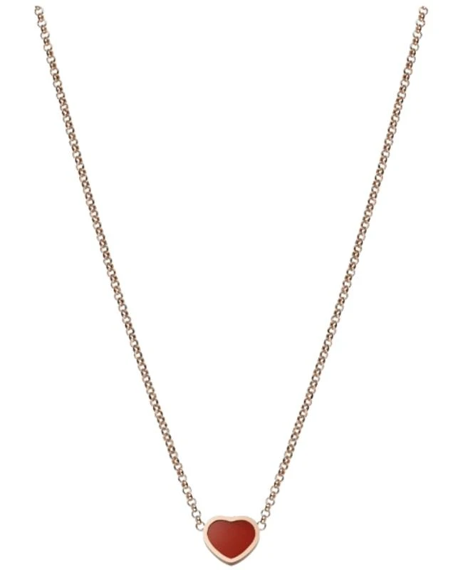 Chopard Chopard Happy Hearts 18K Rose Gold and Carnelian Women's Necklace 81A086-5801 1