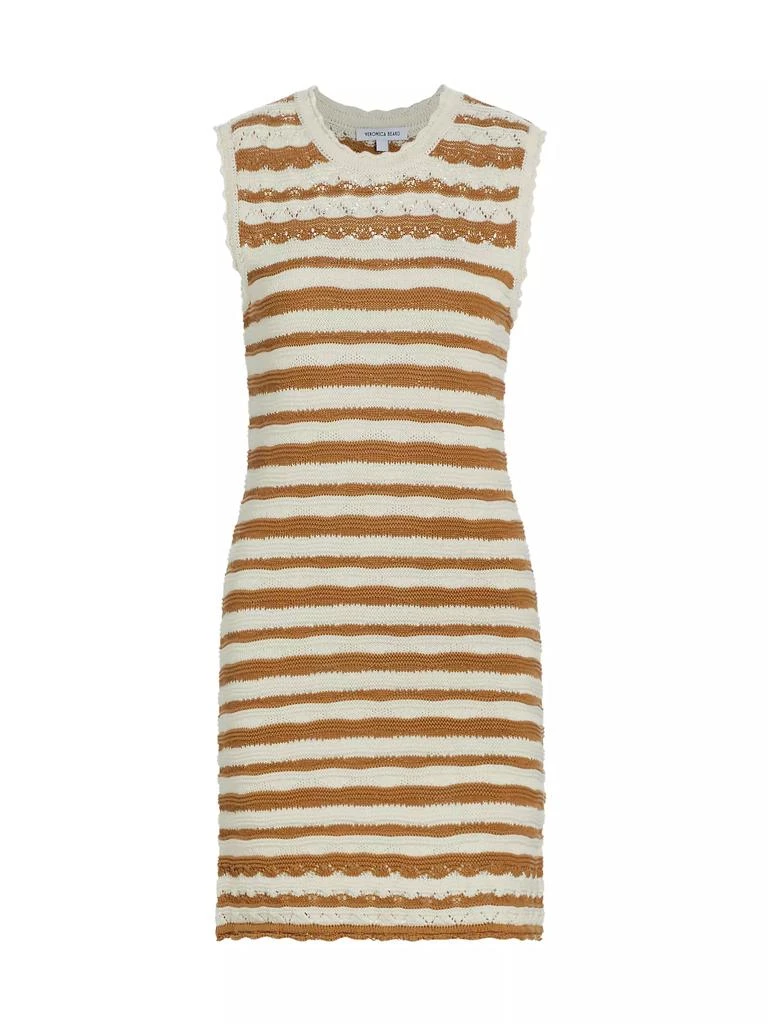 VERONICA BEARD Templeton Crochet-Knit Striped Minidress 1