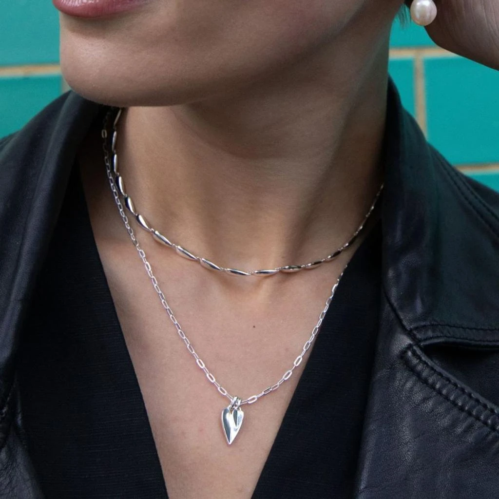 Dinny Hall Folded heart duo charm pendant 1