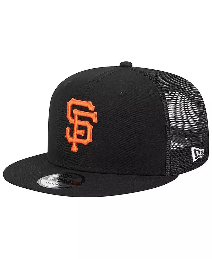 New Era Men's Black San Francisco Giants Team Color Trucker 9FIFTY Snapback Hat 1