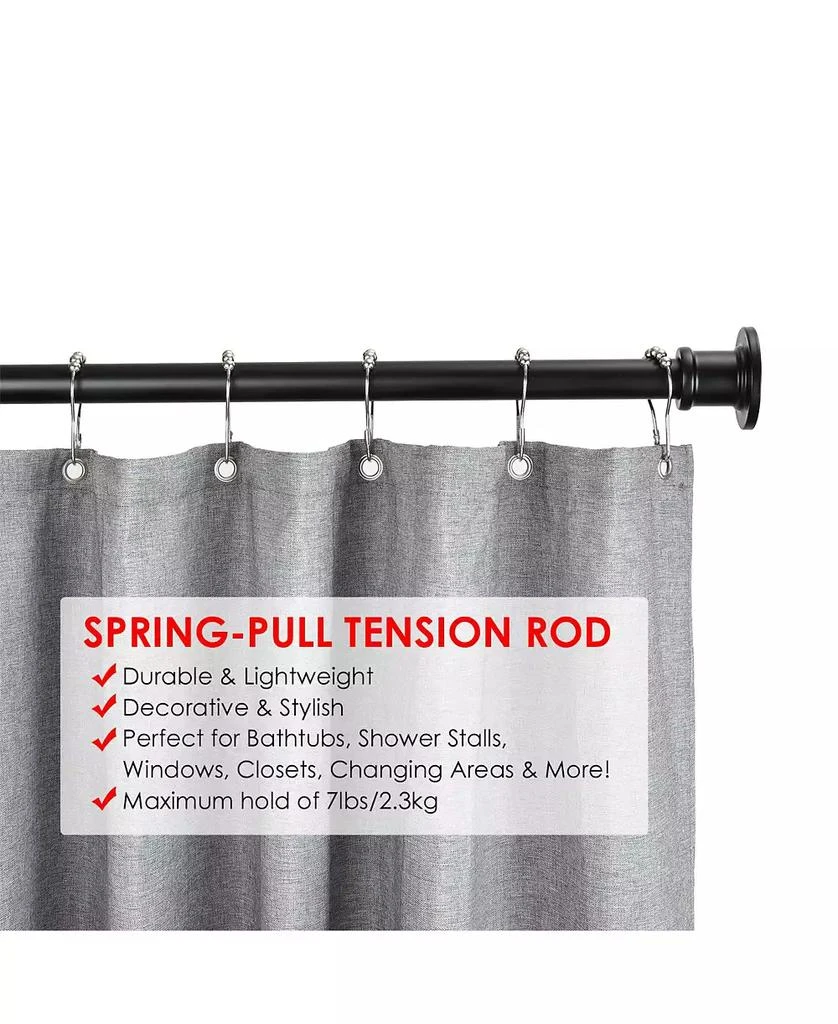 Cameo Adjustable Shower Curtain Rod 42” -72”, Spring tension Stainless Steel Telescoping Rod, Heavy Duty, Rust Resistant, 5