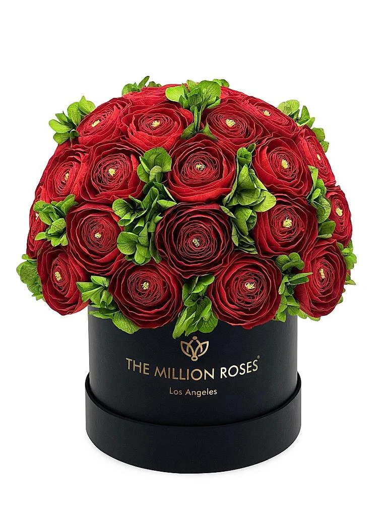 The Million Roses Classic Black Box Of Persian Buttercups And Hydrangeas