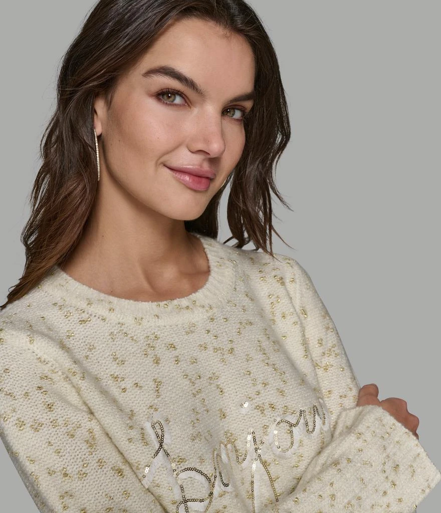 Karl Lagerfeld Paris BONJOUR SCRIPT LUREX SWEATER 5