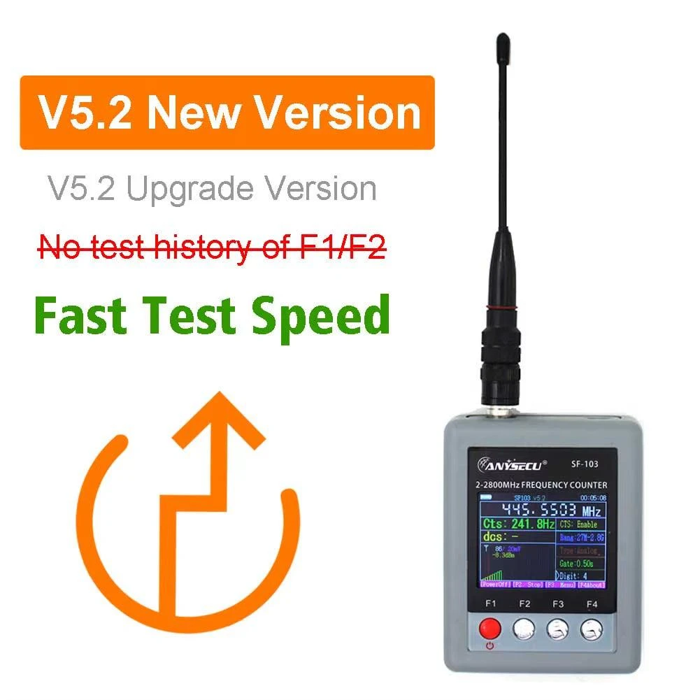 JANCORE Anysecu SF103 Portable Frequency Counter (2MHz-200MHz / 27MHz-2800MHz) with CTCCSS/DCS Testing and DMR Digital Signal Measurement