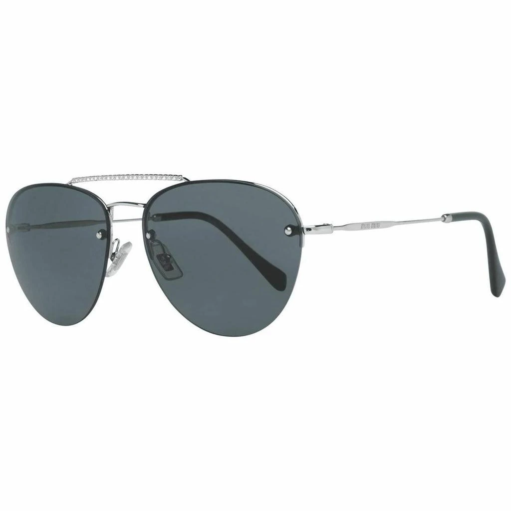 Miu Miu Miu Miu Women's Sunglasses - Core Silver Tone Metal Frame Black Lens | 54US-1BC1A159 1