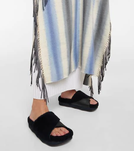 Chloé Wavy shearling slides 4