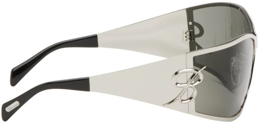 BLUMARINE Silver Metal Wraparound Sunglasses 2