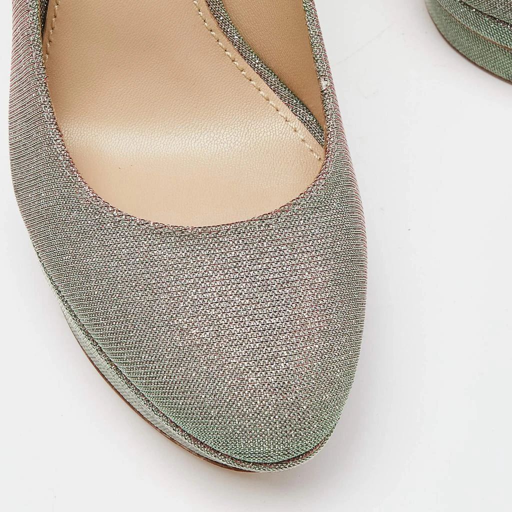 Brian Atwood Brian Atwood Holographic Lurex Fabric Platform Pumps Size 37.5 7