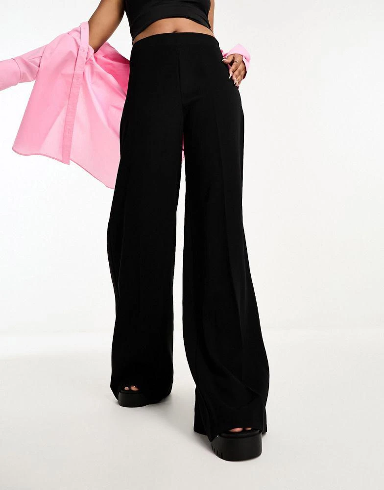 Mango Mango wide leg slouchy trouser in black 1