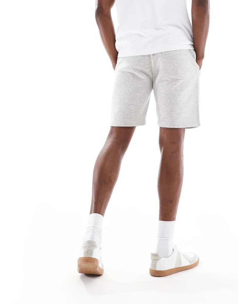 French Connection Mens French Connection drawstring jersey shorts in light grey melange 3