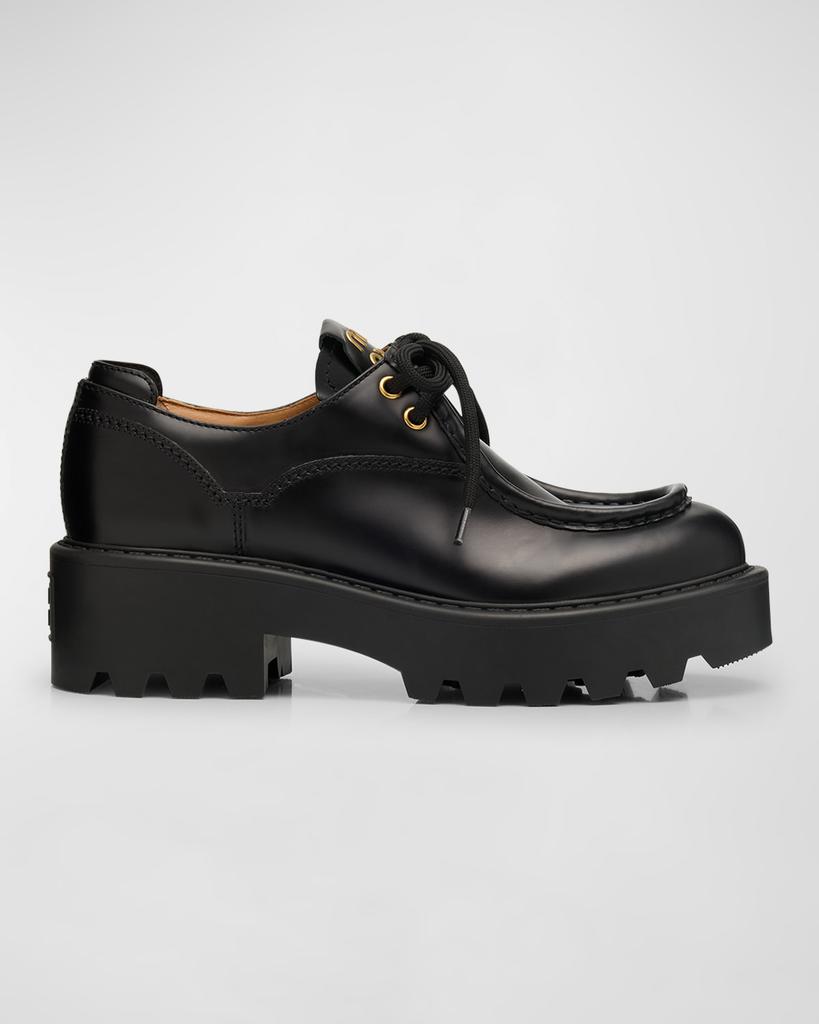 Miu Miu Leather Casual Derby Loafers - Shoes - Free Shipping