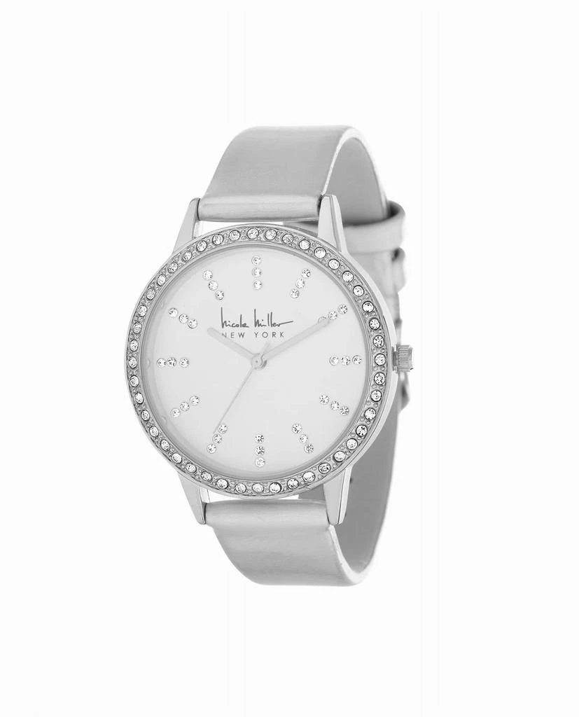 Nicole Miller Women's Silver Tone Strap Watch - 36Mm 1