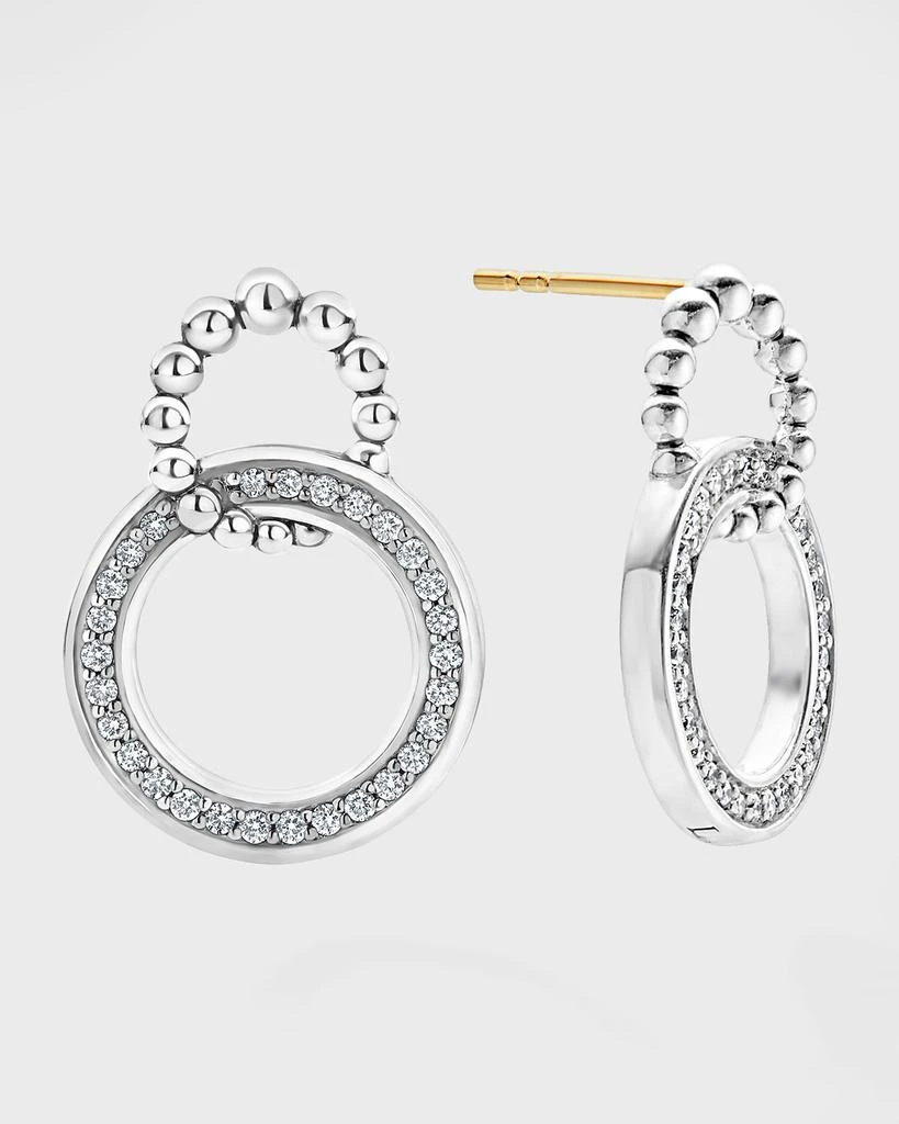 LAGOS Diamond Circle and Caviar Beaded Circle Earrings 3