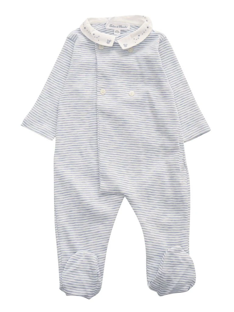 Tartine et Chocolat Tartine et Chocolat Striped Knitted Onesie Pajamas 1