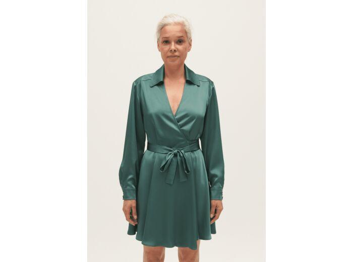 claudie pierlot Robe courte portefeuille vert