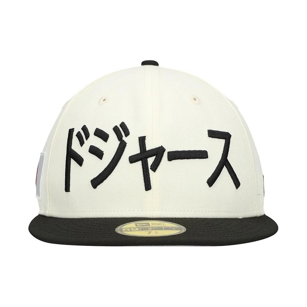 New Era Men's Cream/Black Los Angeles Dodgers Kanji 59FIFTY Fitted Hat 3