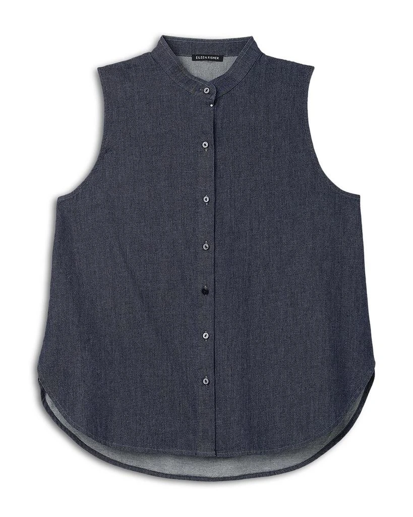 Eileen Fisher Mandarin Collar Sleeveless Shirt 6