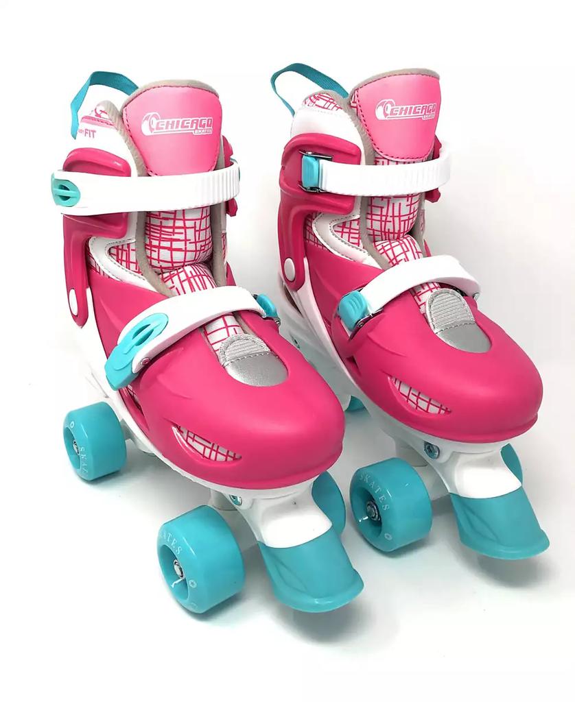 Chicago Skates Chicago Girls Adjustable Quad Roller Skate 7pc Set - Size M (1-4)