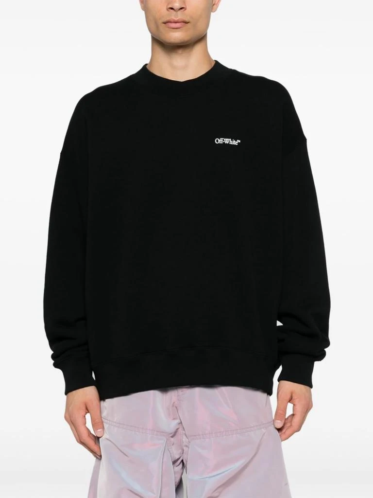 Off-White BLACK COTTON CREW NECK SWEATER 2