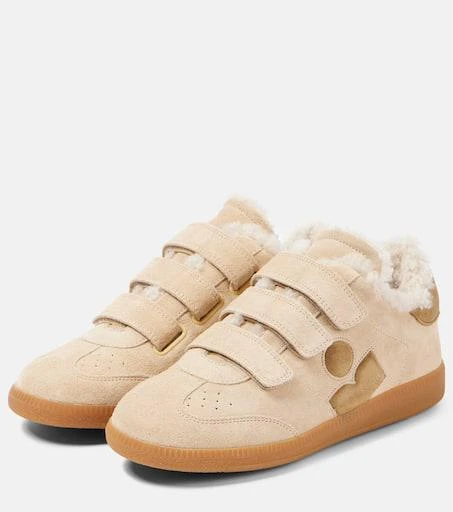 Isabel Marant Beth shearling-trimmed leather sneakers 4