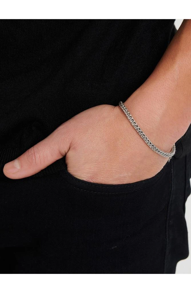 DEVATA Sterling Silver 4mm Dragon Bone Chain Bracelet 7